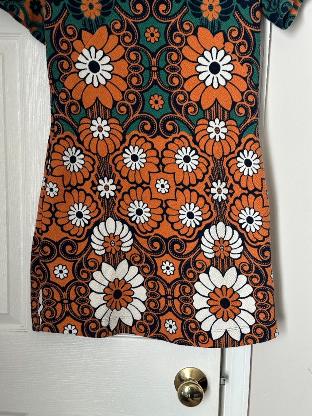 Maeve Anthropologie Floral Shift Mini Dress Mod Retro Size Small Cotton Cozy - Picture 3 of 9